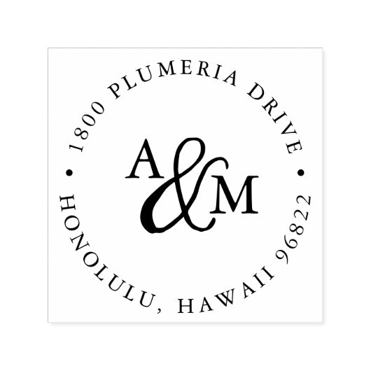 Ampersand-Monogramm-Rücksendeadresse Permastempel (Design)