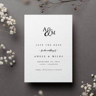 Ampersand-Monogramm-Save the Date-Karte Save The Date