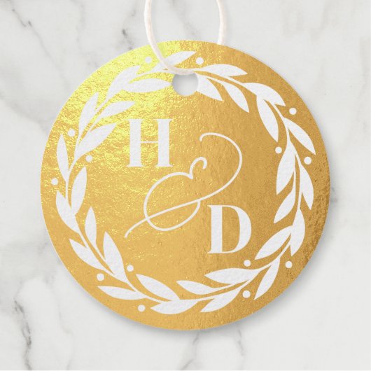 Ampersand Paare Initials Wreath Wedding Geschenkanhänger (Vorderseite)