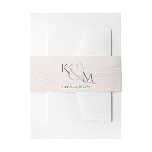 Ampersand Palm Leaf Beach Tropical Branch Einladungsbanderole (Vorderseite Beispiel)