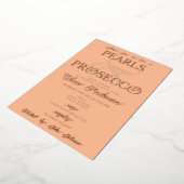 Ampersand Peach Fuzz Pearls Prosecco Brautparty Folieneinladung (Gedreht)