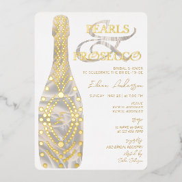 Ampersand Perlen & Prosecco Brautparty Gold Folieneinladung