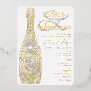 Ampersand Perlen & Prosecco Brautparty Gold Folieneinladung