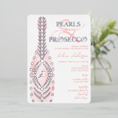 Ampersand Perlen & Prosecco Brautparty Silver Folieneinladung (Stehend vorne)