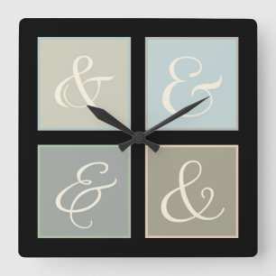 Ampersand-Quadrat Quadratische Wanduhr