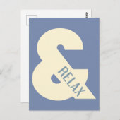 Ampersand Relax Minimalistisch Postkarte (Vorne/Hinten)