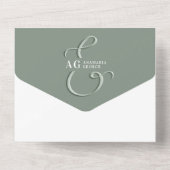 Ampersand Sage Green Wedding alle in einer Einladu All In One Einladung (Rückseite)
