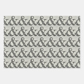 Ampersand Schildtypografie spielend Schwarz & Grau Geschenkpapier Set (Vorderseite)