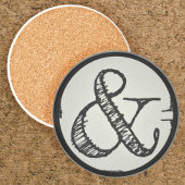 Ampersand Symbol Scribbled auf Grau Getränkeuntersetzer