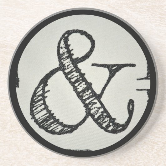 Ampersand Symbol Scribbled auf Grau Getränkeuntersetzer (Vorne)