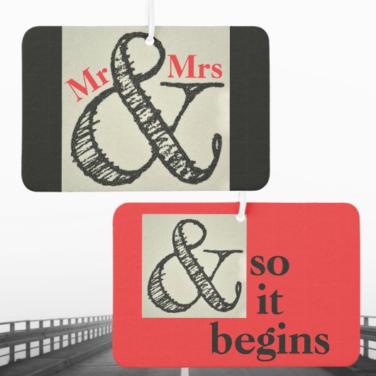Ampersand-Symbol und so beginnt es funny Newlyweds Autolufterfrischer