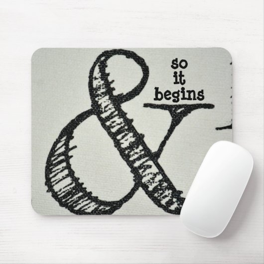 Ampersand-Symbol und so beginnt es grau Mousepad (Mit Mouse)