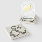 Ampersand-Symbol und so beginnt es natürlich Steinuntersetzer (Seitenansicht)