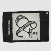 Ampersand-Symbol und so beginnt es schwarzes Bar H Golfhandtuch (Horizontal)