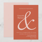 Ampersand Terracotta Pink Mute Wedding Einladung (Vorne/Hinten)