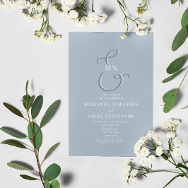 Ampersand Typografie Dusty Blue Wedding Einladung