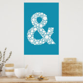 Ampersand (und Symbol) Blauer Bläschen Typ Poster (Küche)