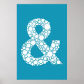 Ampersand (und Symbol) Blauer Bläschen Typ Poster (Vorne)