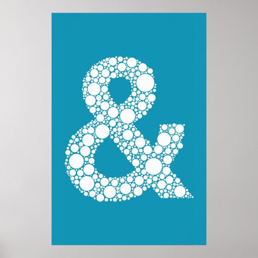 Ampersand (und Symbol) Blauer Bläschen Typ Poster (Vorne)