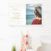 Ampersand Weiße Perlen & Prosecco Brautparty Banner (InSitu)