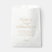 Ampersand Weiße Perlen & Prosecco Brautparty Geschenktütchen (Vorderseite)