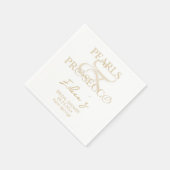 Ampersand Weiße Perlen & Prosecco Brautparty Serviette (Ecke)