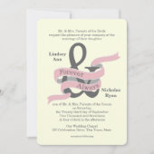 Ampersand Whimsisches rosa Band Banner Einladung (Vorderseite)