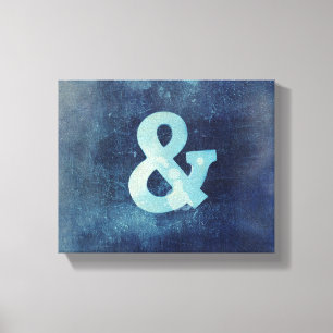 Ampersandgewickelte Leinwand blau