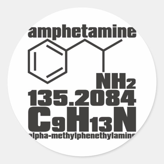 Amphetamin Runder Aufkleber (Vorderseite)