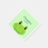Amphibien Frog Geburtstagsparty Grün Thema Serviette (Ecke)