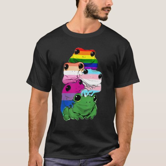 Amphibien Frogs Lgbt Rainbow Gay Pride T-Shirt (Vorderseite)