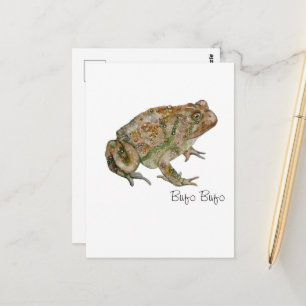 Amphibien, Reptilien und Insekten Aquarell Postkarte