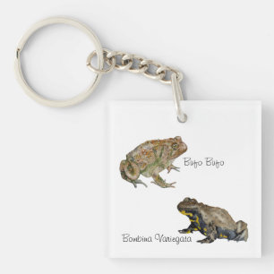 Amphibien, Reptilien und Insekten Aquarell Schlüsselanhänger