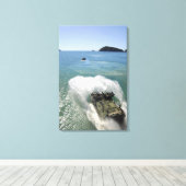 Amphibienfahrzeuge verlassen das Brunnendeck Leinwanddruck (Insitu (Holzboden))