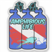 Amphibious Life Scuba Diving Sticker (Vorderseite)