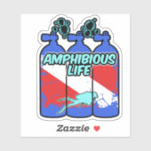 Amphibious Life Scuba Diving Sticker (Blatt)