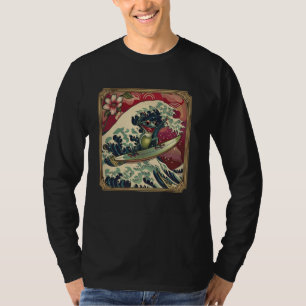 Amphibische Surfer-Blume Japanisch Wave Art Surfen T-Shirt