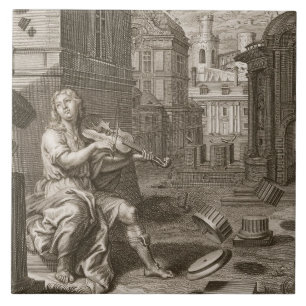 Amphion errichtet die Wände von Thebes durch die Fliese