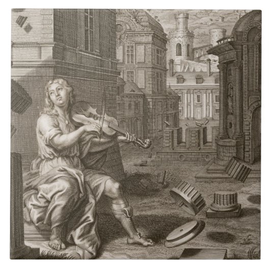 Amphion errichtet die Wände von Thebes durch die Fliese (Vorderseite)