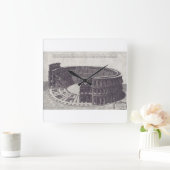 Amphitheater in Verona an der Piazza Bra Quadratische Wanduhr (Zuhause)