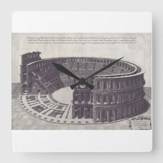 Amphitheater in Verona an der Piazza Bra Quadratische Wanduhr (Vorderseite)