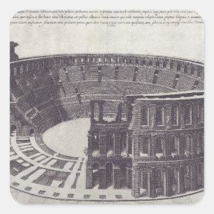 Amphitheater in Verona auf der Piazza Bra Quadratischer Aufkleber