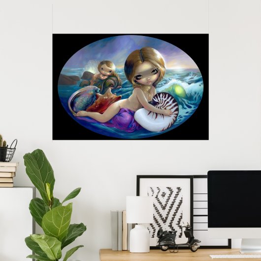 Amphitrite ART PRINT Meerjungfrau Tieffrübe Poster (Heimbüro)