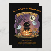 Ampire Black Cat Halloween-Party Einladung (Vorne/Hinten)