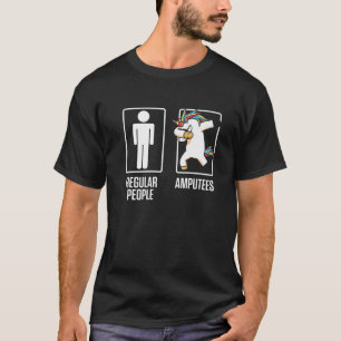 Ampu Spaß Unicorn Leg Arm Funny Erholung T-Shirt