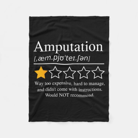 Amputation Amputee Funny Prosthetic Leg Arm Recove Fleecedecke (Vorderseite)
