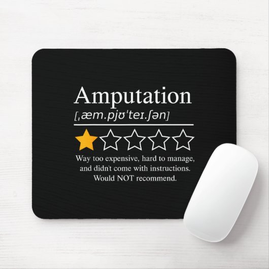 Amputation Amputee Funny Prosthetic Leg Arm Recove Mousepad (Mit Mouse)