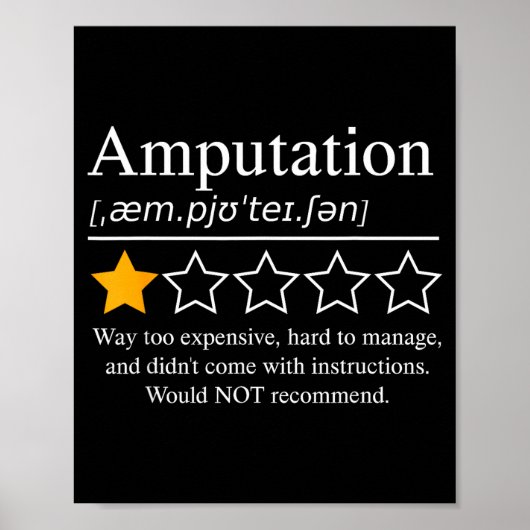 Amputation Amputee Funny Prosthetic Leg Arm Recove Poster (Vorne)