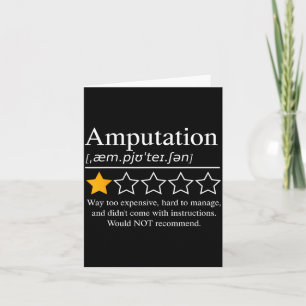 Amputation Amputierter Lustiger Prothetischer Bein Karte