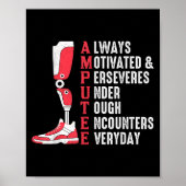 Amputee Zitat Funny Leg Prothetische Operation Poster (Vorne)